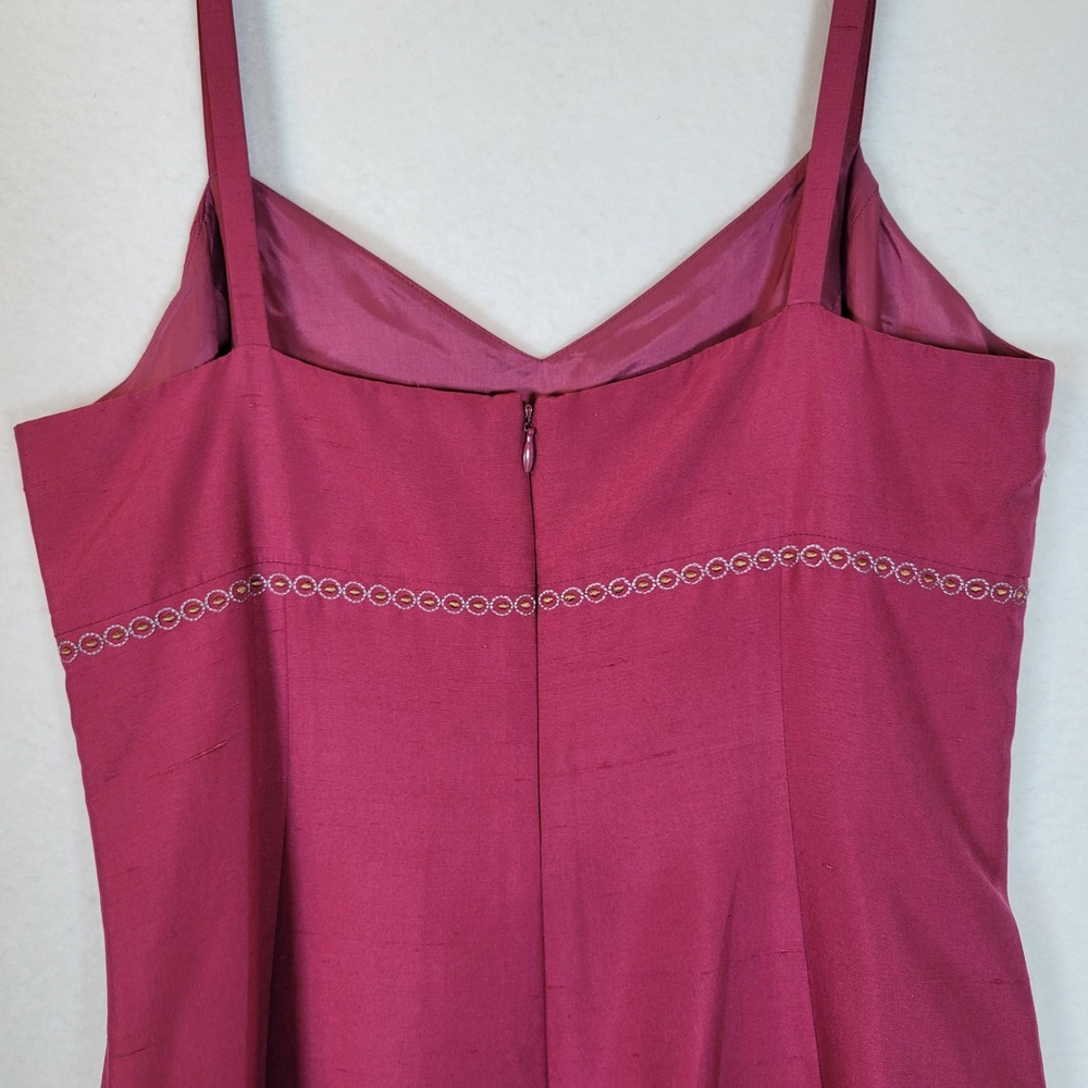 Ann Taylor Womens Silk Vintage Spaghetti Strap Midi Dress Size 10 Purple Friends - Picture 5 of 10